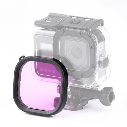 ตัวกรองเลนส์สีดำน้ำที่อยู่อาศัยสี่เหลี่ยมสำหรับ GoPro HERO8 สีดำที่อยู่อาศัยกันน้ำดั้งเดิม, Pink, Purple, Red