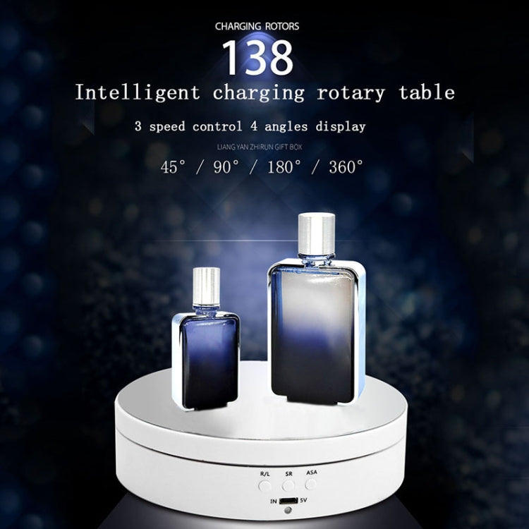 13.8 ซม.ชาร์จ USB สมาร์ท 360 องศาหมุนแผ่นเสียงขาตั้งจอแสดงผลวิดีโอ Props แผ่นเสียงสำหรับถ่ายภาพ, โหลด 3 กก.