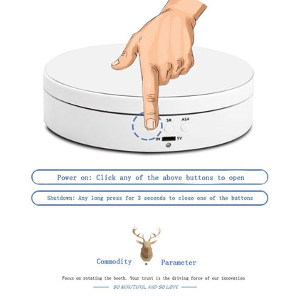 13.8 ซม.ชาร์จ USB สมาร์ท 360 องศาหมุนแผ่นเสียงขาตั้งจอแสดงผลวิดีโอ Props แผ่นเสียงสำหรับถ่ายภาพ, โหลด 3 กก.