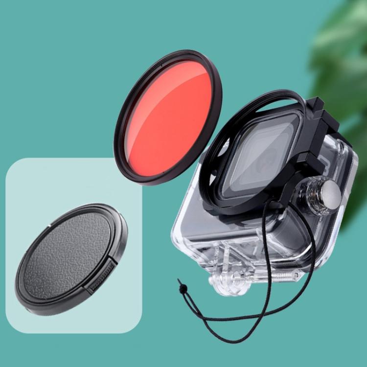 RUIGPRO สำหรับ GoPro HERO8 Professional 58 มม.สีดำน้ำที่อยู่อาศัยเลนส์กรอง + ดำน้ำที่อยู่อาศัยกันน้ำพร้อมตัวกรองอะแดปเตอร์แหวนและฝาครอบเลนส์