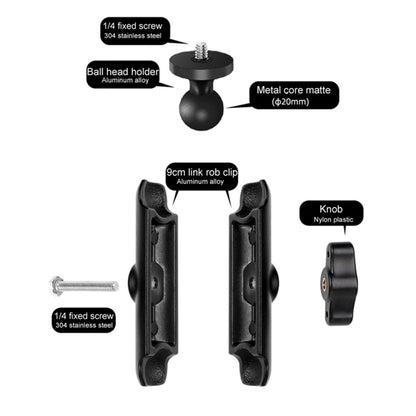 9 ซม.ก้านเชื่อมต่อ 20 มม.หัวลูกรถจักรยานยนต์กระจกมองหลัง FIXED Mount Holder พร้อมอะแดปเตอร์ขาตั้งกล้องและสกรูสำหรับ GoPro Hero11 สีดำ / HERO10 สีดำ /9 สีดำ /8 สีดำ /7 /6 /5 /5 เซสชัน /4 เซสชัน /4 /3+ /3 /2/1, DJI Osmo Action และกล้องแอคชั่นอื่นๆ       ...