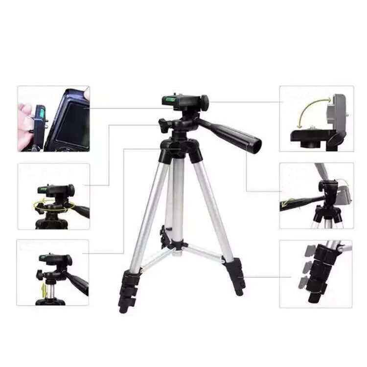 3120 ขาตั้งกล้องถ่ายทอดสด 4 ส่วนขาพับอลูมิเนียมอัลลอยด์เมาท์ขาตั้งกล้องพร้อมหัวขาตั้งกล้องสามมิติรูปตัวยูสำหรับกล้อง DSLR และกล้องดิจิตอลความสูงที่ปรับได้: 34-103 ซม., 3120 Silver, 3120 Black