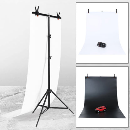 70x200 ซม.T-Shape Photo Studio พื้นหลังสนับสนุนฉากหลังคานชุด 70x140 ซม.สีดำ/ฉากหลังสีขาว, 70x200cm with Backdrops