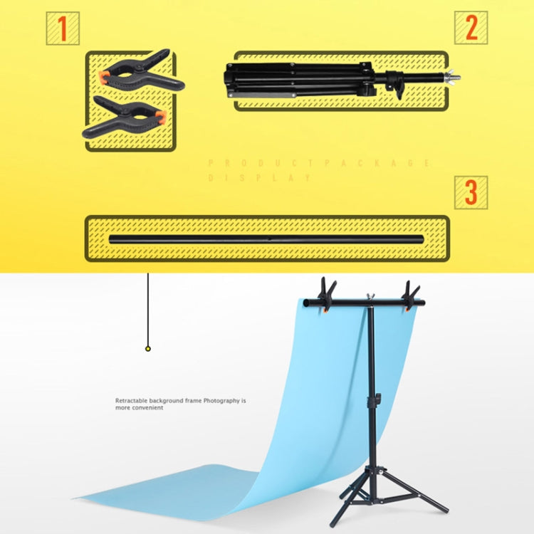 70x200 ซม.T-Shape Photo Studio พื้นหลังสนับสนุนฉากหลังคานชุด 70x140 ซม.สีดำ/ฉากหลังสีขาว, 70x200cm with Backdrops