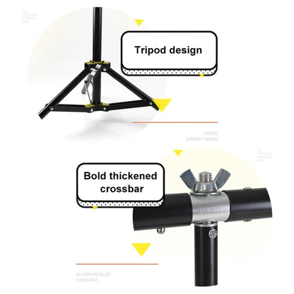 70x200 ซม.T-Shape Photo Studio พื้นหลังสนับสนุนฉากหลังคานชุด 70x140 ซม.สีดำ/ฉากหลังสีขาว, 70x200cm with Backdrops