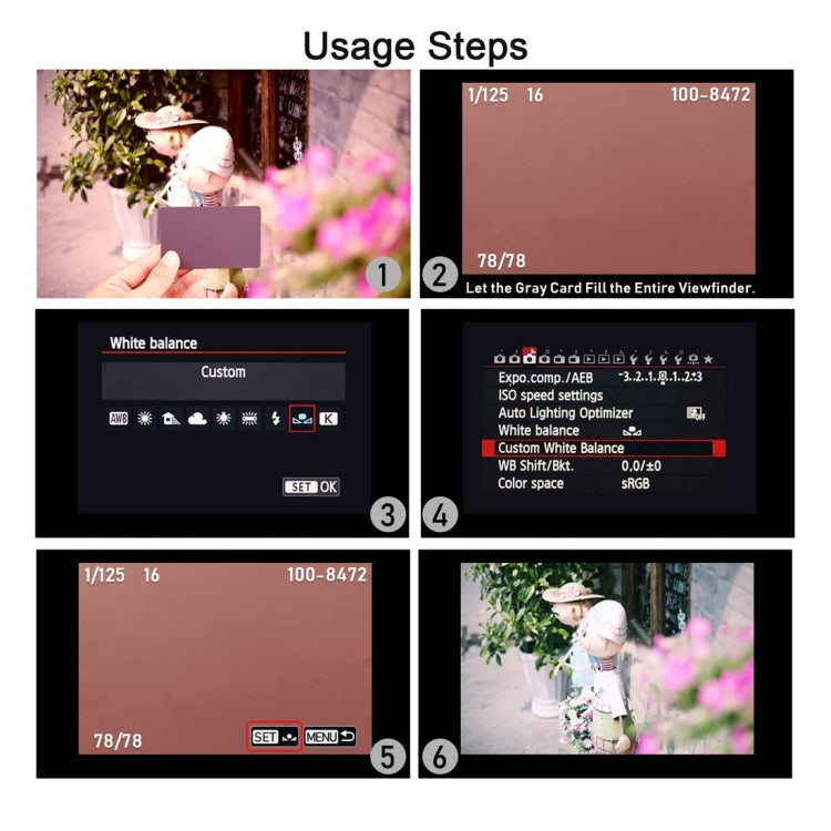 การ์ดสมดุลสีเทาดำขาว 3 ใน 1 / การ์ดสีเทาดิจิทัลพร้อมสายรัด ใช้งานได้กับกล้องดิจิตอลทุกชนิด รูปแบบไฟล์: RAW และ JPEG ขนาด: 8.7 ซม. x 5.5 ซม., Size: 8.7cm x 5.5cm