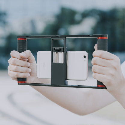 YELANGU PC05 YLG0909B Vlogging ถ่ายทอดสดสมาร์ทโฟนกรงโลหะแท่นขุดเจาะวิดีโอการสร้างภาพยนตร์บันทึกด้ามจับโคลงสำหรับ iPhone, Galaxy, Huawei, Xiaomi, HTC, LG, Google และสมาร์ทโฟนอื่น ๆ, YLG0909B