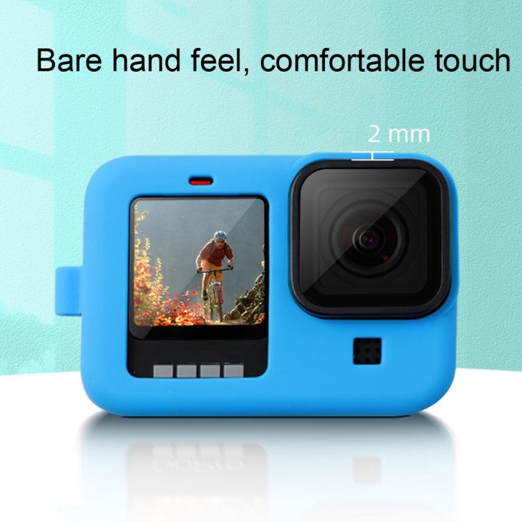 สำหรับ GoPro HERO10 Black / HERO9 ฝาครอบเคสซิลิโคนสีดำพร้อมสายรัดข้อมือและฝาครอบเลนส์, For GoPro HERO10 Black