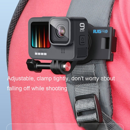 RUIGPRO 360 องศาหมุน Quick Release สายคล้องไหล่กระเป๋าเป้สะพายหลัง Mount สำหรับ GoPro Hero11 สีดำ/HERO10 สีดำ/9 สีดำ/8 สีดำ/7/6/5/5 เซสชัน/4 เซสชัน/4/3 +/3/2/1, DJI Osmoกล้องแอคชั่นและกล้องแอคชั่นอื่นๆ