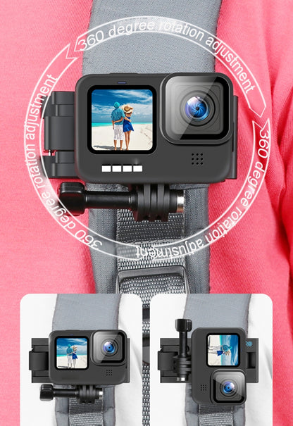RUIGPRO 360 องศาหมุน Quick Release สายคล้องไหล่กระเป๋าเป้สะพายหลัง Mount สำหรับ GoPro Hero11 สีดำ/HERO10 สีดำ/9 สีดำ/8 สีดำ/7/6/5/5 เซสชัน/4 เซสชัน/4/3 +/3/2/1, DJI Osmoกล้องแอคชั่นและกล้องแอคชั่นอื่นๆ