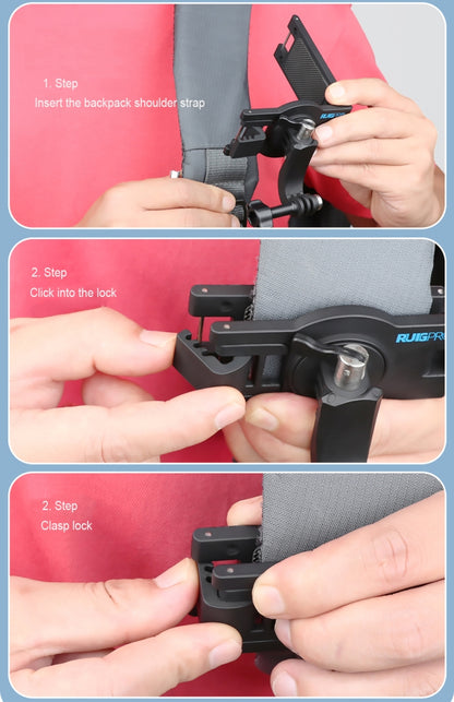 RUIGPRO 360 องศาหมุน Quick Release สายคล้องไหล่กระเป๋าเป้สะพายหลัง Mount สำหรับ GoPro Hero11 สีดำ/HERO10 สีดำ/9 สีดำ/8 สีดำ/7/6/5/5 เซสชัน/4 เซสชัน/4/3 +/3/2/1, DJI Osmoกล้องแอคชั่นและกล้องแอคชั่นอื่นๆ