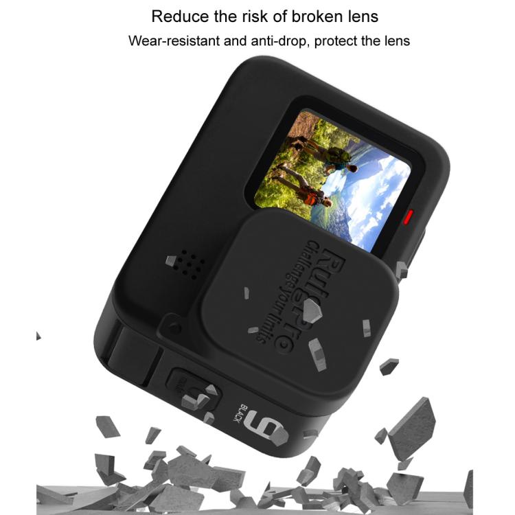 RUIGPRO สำหรับ GoPro HERO10 Black / HERO9 Black ยางนุ่มป้องกันรอยขีดข่วนฝาครอบเลนส์กล้องป้องกันรอยขีดข่วน, For GoPro HERO9 Black