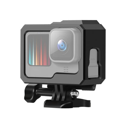 สำหรับ GoPro HERO10 สีดำ / HERO9 สีดำ พลาสติก ABS ชายแดนกรอบภูเขาเคสป้องกันพร้อมหัวเข็มขัดพื้นฐานเมาและสกรู, ABS Plastic Border Frame