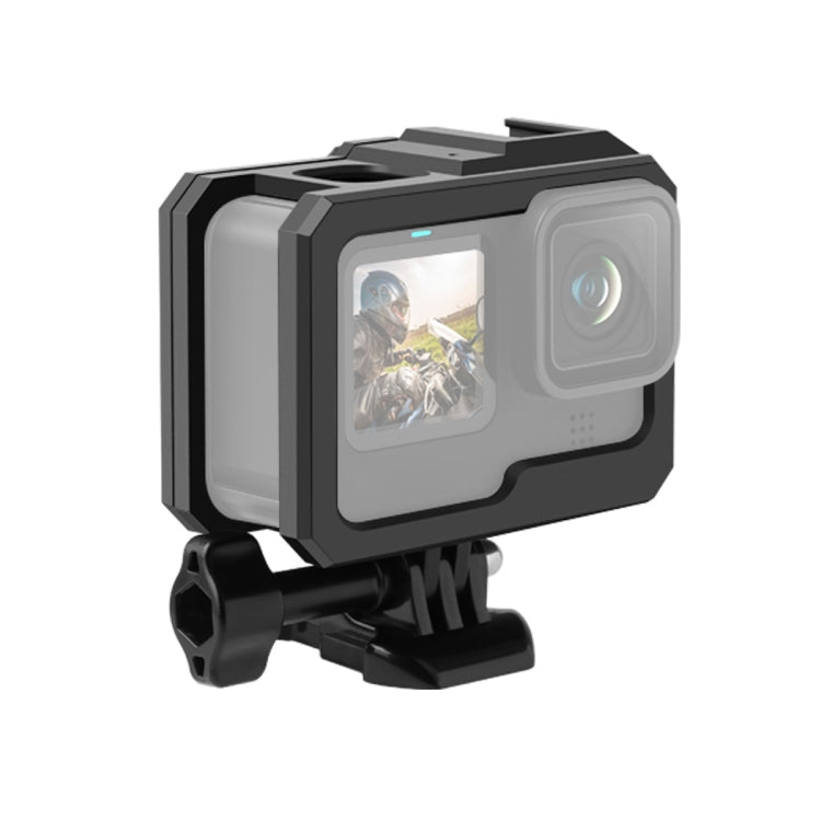 สำหรับ GoPro HERO10 สีดำ / HERO9 สีดำ พลาสติก ABS ชายแดนกรอบภูเขาเคสป้องกันพร้อมหัวเข็มขัดพื้นฐานเมาและสกรู, ABS Plastic Border Frame