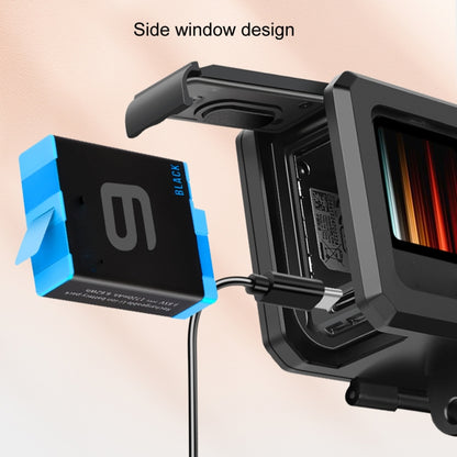 สำหรับ GoPro HERO10 สีดำ / HERO9 สีดำ พลาสติก ABS ชายแดนกรอบภูเขาเคสป้องกันพร้อมหัวเข็มขัดพื้นฐานเมาและสกรู, ABS Plastic Border Frame