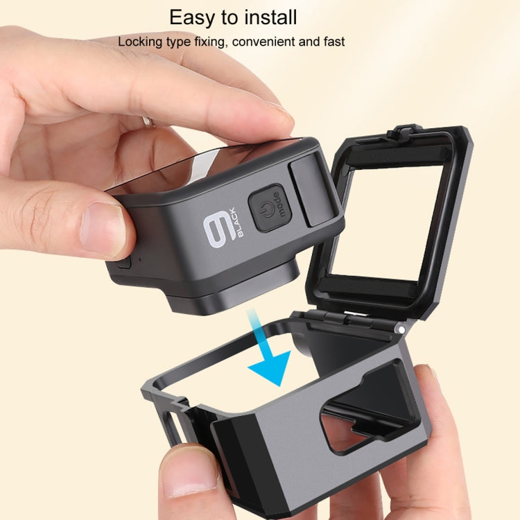 สำหรับ GoPro HERO10 สีดำ / HERO9 สีดำ พลาสติก ABS ชายแดนกรอบภูเขาเคสป้องกันพร้อมหัวเข็มขัดพื้นฐานเมาและสกรู, ABS Plastic Border Frame