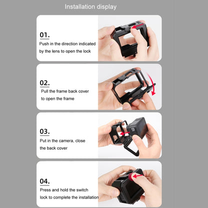 สำหรับ GoPro HERO10 สีดำ / HERO9 สีดำ พลาสติก ABS ชายแดนกรอบภูเขาเคสป้องกันพร้อมหัวเข็มขัดพื้นฐานเมาและสกรู, ABS Plastic Border Frame