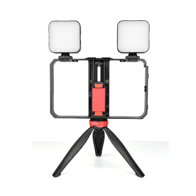 YELANGU PC203 YLG1801C Vlogging Live Broadcast LED Selfie Lightสมาร์ทโฟนวิดีโอRig Handle StabilizerพลาสติกBracketขาตั้งกล้องชุด, PC203