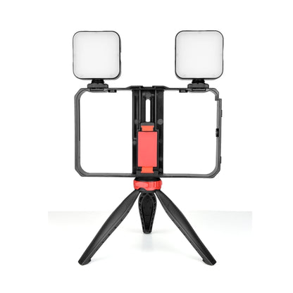 YELANGU PC203 YLG1801C Vlogging Live Broadcast LED Selfie Lightสมาร์ทโฟนวิดีโอRig Handle StabilizerพลาสติกBracketขาตั้งกล้องชุด, PC203