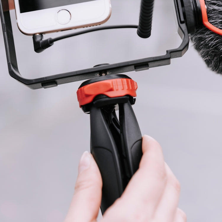 YELANGU PC203 YLG1801C Vlogging Live Broadcast LED Selfie Lightสมาร์ทโฟนวิดีโอRig Handle StabilizerพลาสติกBracketขาตั้งกล้องชุด, PC203