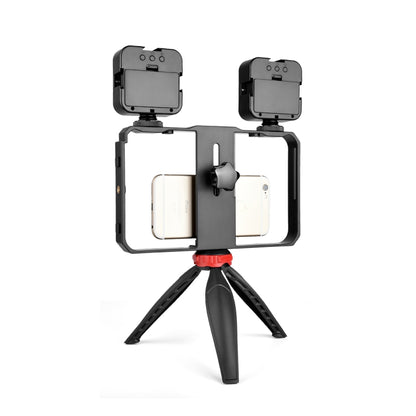 YELANGU PC203 YLG1801C Vlogging Live Broadcast LED Selfie Lightสมาร์ทโฟนวิดีโอRig Handle StabilizerพลาสติกBracketขาตั้งกล้องชุด, PC203