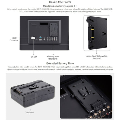 SEETEC 4K215-9HSD-CO 1920x1080 21.5 นิ้ว SDI / HDMI Full HD Director กล่องกล้อง Field Monitor, 4K215-9HSD-CO