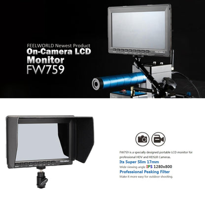 FEELWORLD FW759 1280x800 7 นิ้วหน้าจอ IPS กล้อง HD บางเฉียบ Field Monitor, FW759