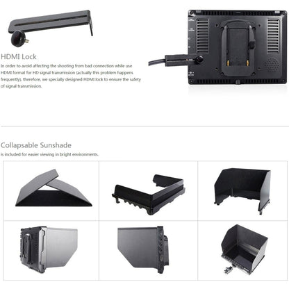 FEELWORLD FW759 1280x800 7 นิ้วหน้าจอ IPS กล้อง HD บางเฉียบ Field Monitor, FW759