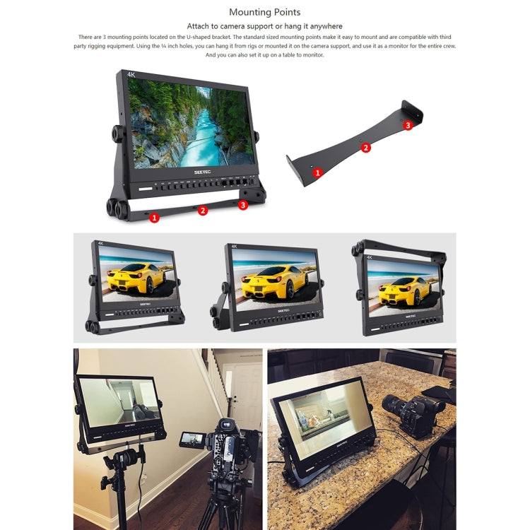 SEETEC P133-9HSD 1920x1080 13.3 นิ้วระดับการออกอากาศ Full HD Media กล้องฟิล์ม Field Monitor, P133-9HSD