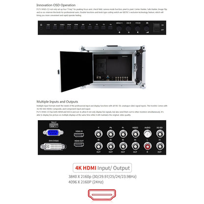 SEETEC P173-9HSD-CO 1920x1080 17.3 นิ้ว SDI / HDMI 4K Broadcast ระดับการถ่ายภาพระดับมืออาชีพกล้อง Field Monitor, P173-9HSD-CO
