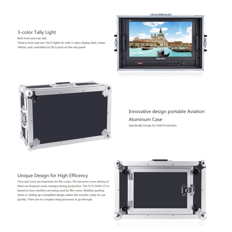 SEETEC P173-9HSD-CO 1920x1080 17.3 นิ้ว SDI / HDMI 4K Broadcast ระดับการถ่ายภาพระดับมืออาชีพกล้อง Field Monitor, P173-9HSD-CO