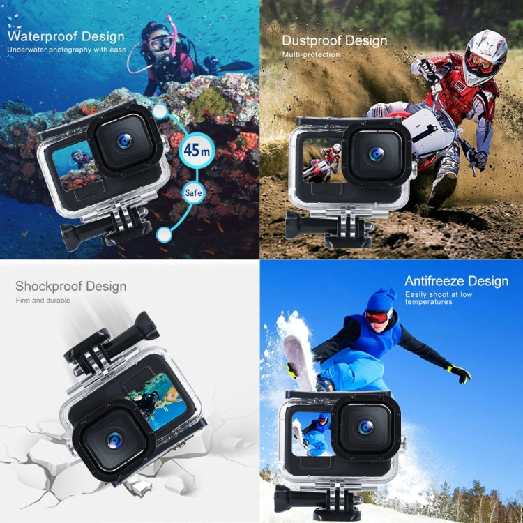 เคสป้องกันที่อยู่อาศัยกันน้ำ 45 ม. พร้อมหัวเข็มขัดพื้นฐานและสกรูสำหรับ GoPro HERO10 Black / HERO9 Black, For GoPro HERO9 Black