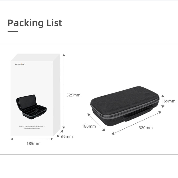 Sunnylife IST-B193 กระเป๋าเก็บของกระเป๋าถือสำหรับ Insta360 ONE X2 / X, For Insta360 ONE X2 / X