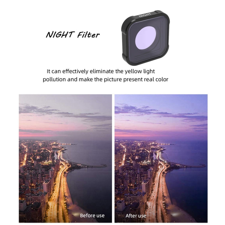 JSR KB Series NIGHT Light Pollution Reduction Lens Filter สำหรับ GoPro HERO10 Black / HERO9 Black, NIGHT