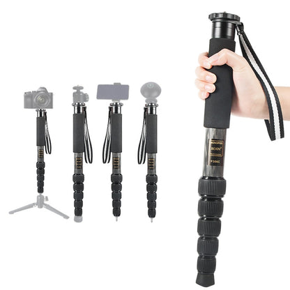 BEXIN P306C แบบพกพากลางแจ้งกล้อง DSLR ผู้ถือ Monopod คาร์บอนไฟเบอร์, P306C