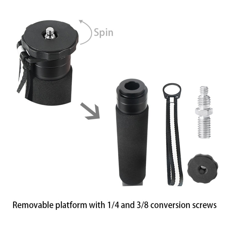 BEXIN P306C แบบพกพากลางแจ้งกล้อง DSLR ผู้ถือ Monopod คาร์บอนไฟเบอร์, P306C