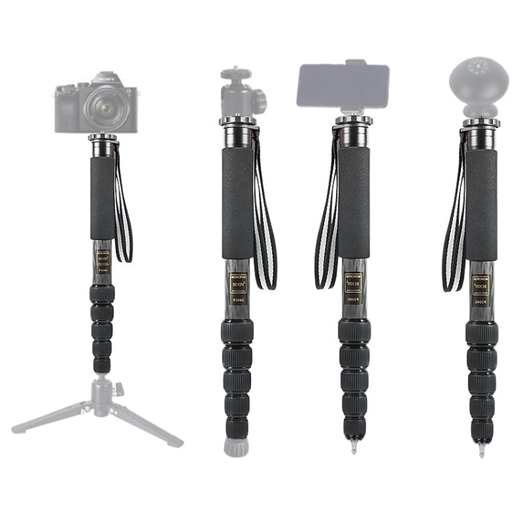 BEXIN P306C แบบพกพากลางแจ้งกล้อง DSLR ผู้ถือ Monopod คาร์บอนไฟเบอร์, P306C