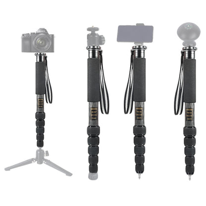 BEXIN P306C แบบพกพากลางแจ้งกล้อง DSLR ผู้ถือ Monopod คาร์บอนไฟเบอร์, P306C