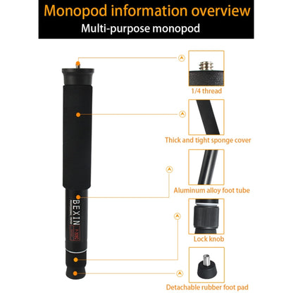 BEXIN P308C แบบพกพากลางแจ้งกล้อง DSLR อลูมิเนียม Monopod Holder, P308C