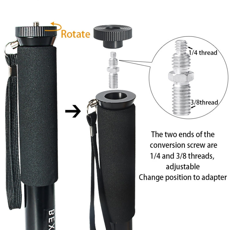 BEXIN P308 กล้อง DSLR กลางแจ้งแบบพกพาอลูมิเนียมอัลลอยด์ผู้ถือ Monopod, P308