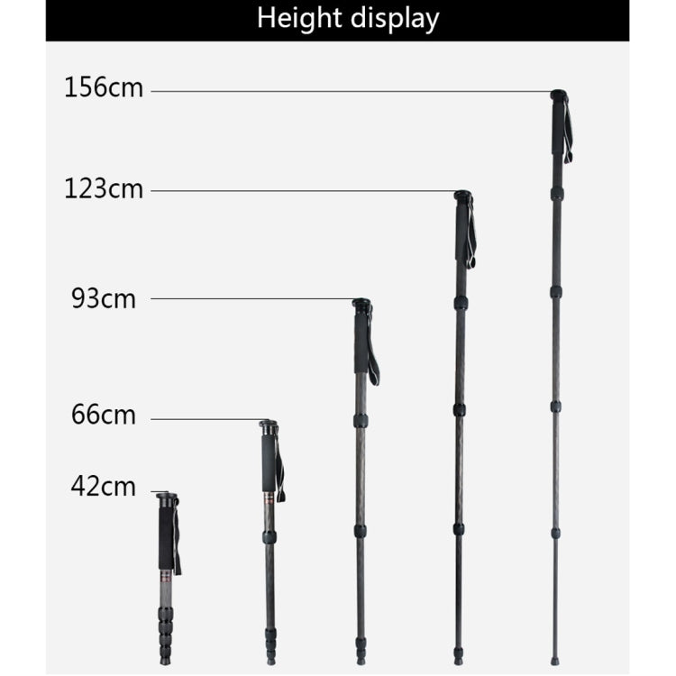 BEXIN MCS285 แบบพกพากลางแจ้ง DSLR กล้อง ผู้ถือ Monopod คาร์บอนไฟเบอร์, MCS285