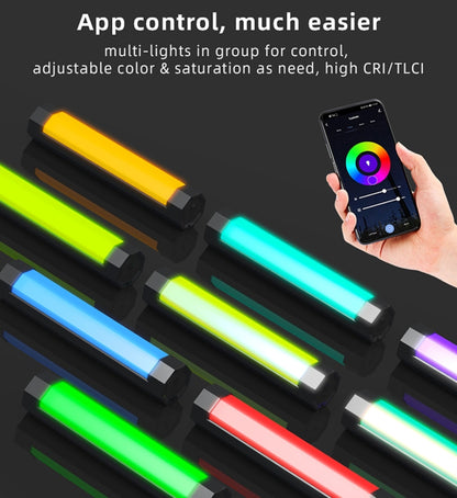 LUXCeO RGB สีสันภาพ LED Stick Video Light APP ควบคุมอุณหภูมิสีปรับได้กันน้ำมือถือ LED เติมแสงพร้อมรีโมทคอนโทรล, P200 RGB