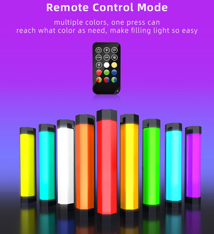 LUXCeO RGB สีสันภาพ LED Stick Video Light APP ควบคุมอุณหภูมิสีปรับได้กันน้ำมือถือ LED เติมแสงพร้อมรีโมทคอนโทรล, P200 RGB