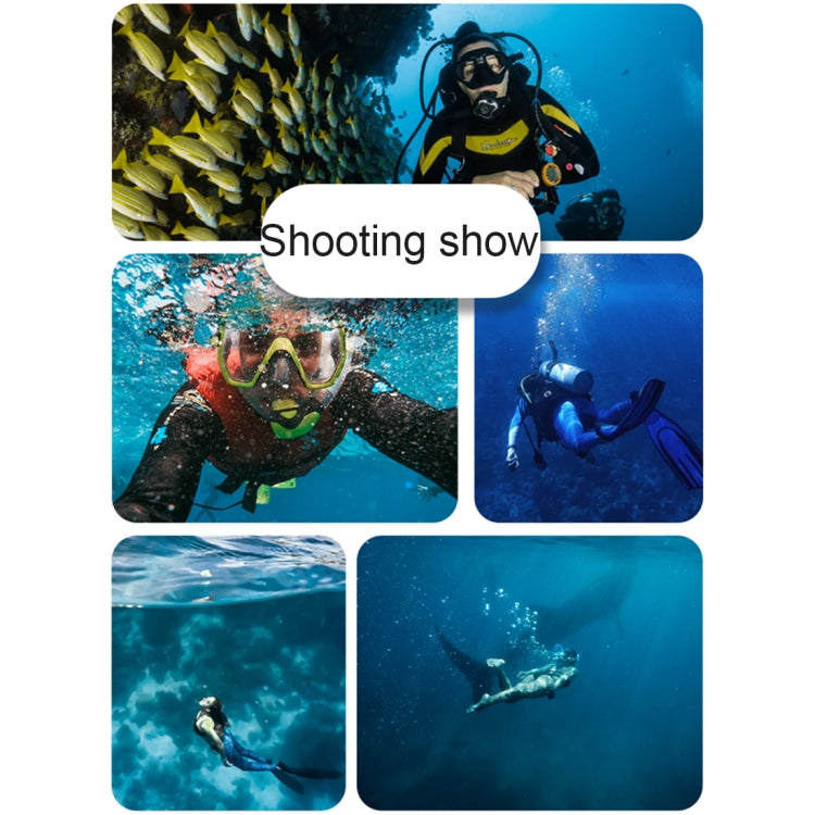สำหรับ GoPro HERO8 สีดำเคสกันน้ำ 45 ม. พร้อมตัวยึดแบบหัวเข็มขัดและสกรูและตัวกรอง (สีม่วง, สีแดง, สีชมพู) และด้ามจับ Bobber แบบลอยตัวและสายรัดและส่วนแทรกป้องกันหมอก, Transparent HERO8 Case+Filters