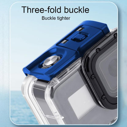 สำหรับ GoPro HERO8 สีดำเคสกันน้ำ 45 ม. พร้อมตัวยึดแบบหัวเข็มขัดและสกรูและตัวกรอง (สีม่วง, สีแดง, สีชมพู) และด้ามจับ Bobber แบบลอยตัวและสายรัดและส่วนแทรกป้องกันหมอก, Transparent HERO8 Case+Filters
