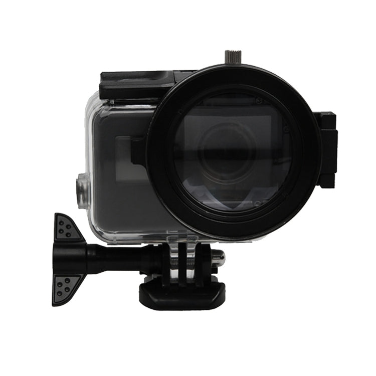 สำหรับกล้อง GoPro HERO5 Sport Action Professional 58 มม. เลนส์มาโคร 16X ฟิลเตอร์โคลสอัพพร้อมฐานเลนส์และแหวนอะแดปเตอร์และฝาครอบป้องกันเลนส์และสายคล้องมือและผ้าทำความสะอาดที่ป้องกันการสูญหาย