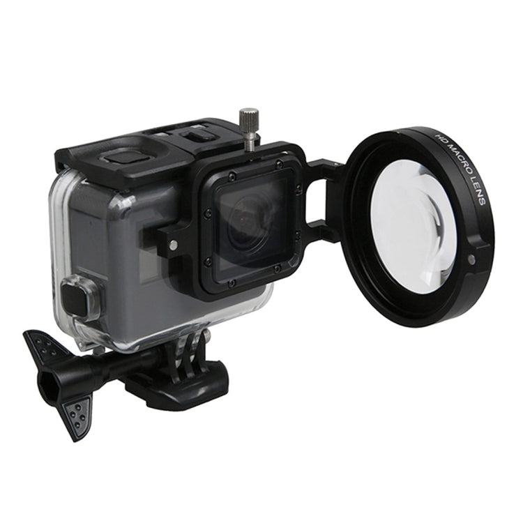 สำหรับกล้อง GoPro HERO5 Sport Action Professional 58 มม. เลนส์มาโคร 16X ฟิลเตอร์โคลสอัพพร้อมฐานเลนส์และแหวนอะแดปเตอร์และฝาครอบป้องกันเลนส์และสายคล้องมือและผ้าทำความสะอาดที่ป้องกันการสูญหาย