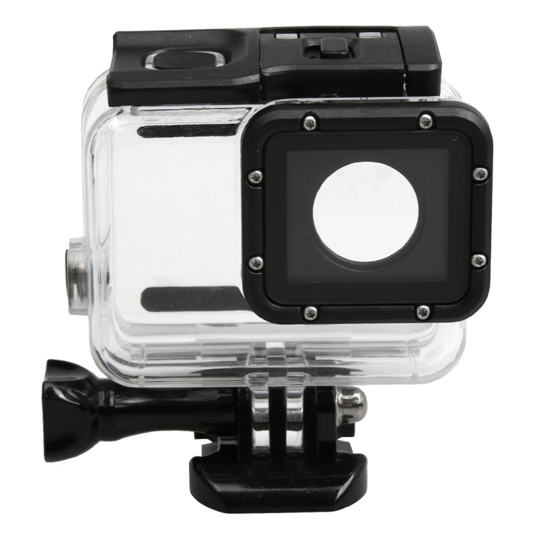 สำหรับ GoPro HERO5 30m เคสกันน้ำ PC และ ABS + ฝาครอบด้านหลังแบบสัมผัสพร้อมหัวเข็มขัดแบบพื้นฐานและสกรูแบบยาวขนาด Backcover: 7 x 6 ซม., Protective Case