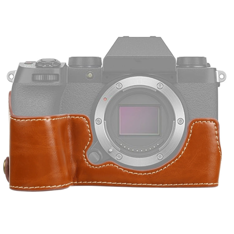 1/4 นิ้วด้ายหนัง PU กล้อง ฐานครึ่งเคสสำหรับ FUJIFILM X-S10, For FUJIFILM X-S10, Fr FUJIFILM X-S10