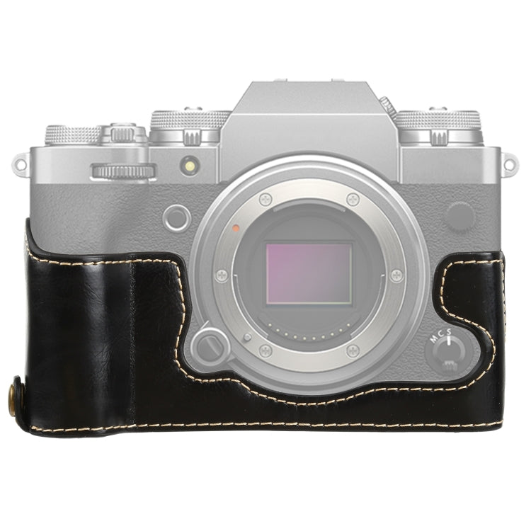 1/4 นิ้วด้ายหนัง PU กล้อง ฐานครึ่งเคสสำหรับ FUJIFILM X-T4, For FUJIFILM X-T4